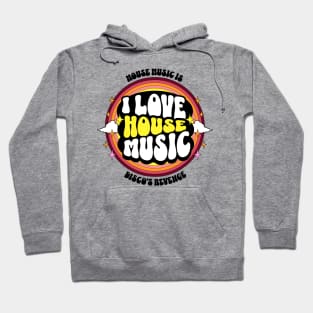 HOUSE MUSIC  - I Love Rainbow Circle (Black/Yellow/Red) Hoodie